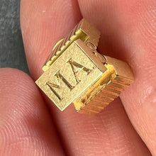 Load image into Gallery viewer, Vintage Deco Folding Fob Seal Initials AM 18K Yellow Gold Charm Pendant
