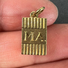 Load image into Gallery viewer, Vintage Deco Folding Fob Seal Initials AM 18K Yellow Gold Charm Pendant
