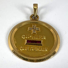 Load image into Gallery viewer, Augis French More Than Yesterday Ruby Diamond 18K Yellow Gold Love Charm Pendant
