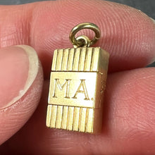 Load image into Gallery viewer, Vintage Deco Folding Fob Seal Initials AM 18K Yellow Gold Charm Pendant
