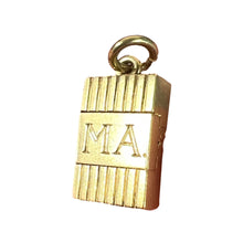 Load image into Gallery viewer, Vintage Deco Folding Fob Seal Initials AM 18K Yellow Gold Charm Pendant
