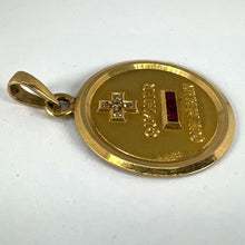 Load image into Gallery viewer, Augis French More Than Yesterday Ruby Diamond 18K Yellow Gold Love Charm Pendant
