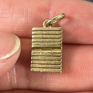 Vintage Deco Folding Fob Seal Initials AM 18K Yellow Gold Charm Pendant