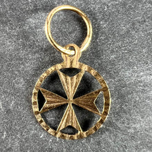 Load image into Gallery viewer, Italian Maltese Cross 9K Yellow Gold Charm Pendant
