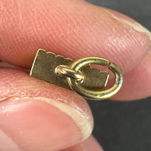 Load image into Gallery viewer, Vintage Deco Folding Fob Seal Initials AM 18K Yellow Gold Charm Pendant
