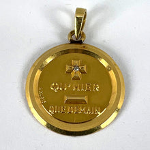 Load image into Gallery viewer, Augis French More Than Yesterday Diamond 18K Yellow Gold Love Charm Medal Pendant
