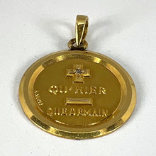 Load image into Gallery viewer, Augis French More Than Yesterday Diamond 18K Yellow Gold Love Charm Medal Pendant
