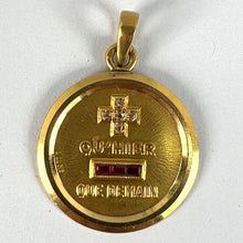 Load image into Gallery viewer, Augis French More Than Yesterday Ruby Diamond 18K Yellow Gold Love Charm Pendant
