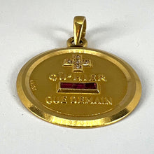 Load image into Gallery viewer, Augis French More Than Yesterday Ruby Diamond 18K Yellow Gold Love Charm Pendant
