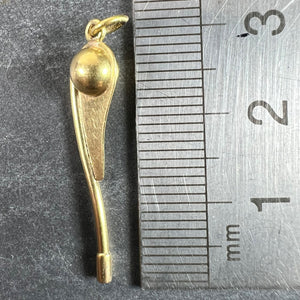 Vintage 18K Yellow Gold Sailing Yacht Boat Rudder Handle Charm Pendant