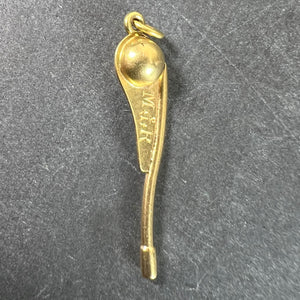 Vintage 18K Yellow Gold Sailing Yacht Boat Rudder Handle Charm Pendant