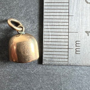 Antique 9K Rose Gold Cow Bell Charm Pendant