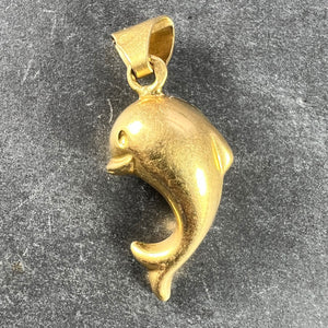 French Dolphin 18K Yellow Gold Charm Pendant