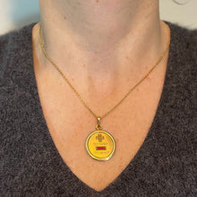 Load image into Gallery viewer, Augis French More Than Yesterday Ruby Diamond 18K Yellow Gold Love Charm Pendant
