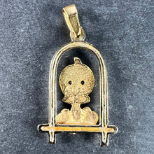 Load image into Gallery viewer, Bird on Perch Cartoon Character 18K Yellow Gold Charm Pendant
