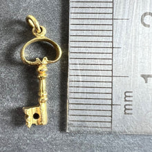 Load image into Gallery viewer, Vintage Good Luck Key 18K Yellow Gold Charm Pendant
