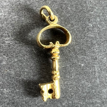 Load image into Gallery viewer, Vintage Good Luck Key 18K Yellow Gold Charm Pendant
