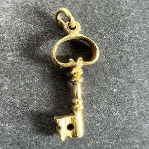 Vintage Good Luck Key 18K Yellow Gold Charm Pendant