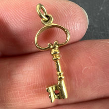 Load image into Gallery viewer, Vintage Good Luck Key 18K Yellow Gold Charm Pendant
