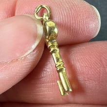 Load image into Gallery viewer, Vintage Good Luck Key 18K Yellow Gold Charm Pendant
