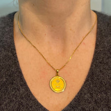 Load image into Gallery viewer, Augis French More Than Yesterday Diamond 18K Yellow Gold Love Charm Medal Pendant

