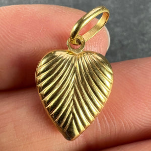 Italian 18K Yellow Gold Puffy Heart Charm Pendant
