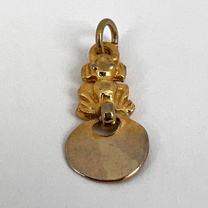 Yellow Gold Plated Inca Frog Drop Charm Pendant