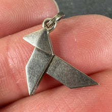 Load image into Gallery viewer, French 18K White Gold Origami Bird Charm Pendant
