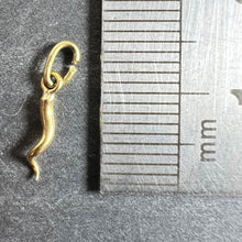 Load image into Gallery viewer, 18K Yellow Gold Small Lucky Horn Cornicello Charm Pendant
