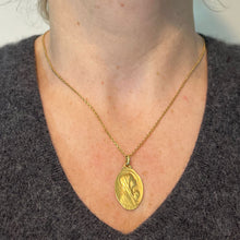 Load image into Gallery viewer, French Sellier Virgin Mary 18K Yellow Gold Medal Charm Pendant
