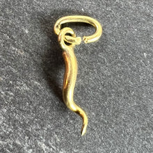 Load image into Gallery viewer, 18K Yellow Gold Small Lucky Horn Cornicello Charm Pendant
