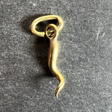 Load image into Gallery viewer, 18K Yellow Gold Small Lucky Horn Cornicello Charm Pendant
