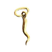 Load image into Gallery viewer, 18K Yellow Gold Small Lucky Horn Cornicello Charm Pendant
