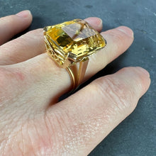 Load image into Gallery viewer, 18.87 Carat Citrine 18 Karat Yellow Gold Retro Cocktail Ring
