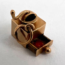 Load image into Gallery viewer, Coffee Grinder Love Heart 18K Yellow Gold Enamel Charm Pendant
