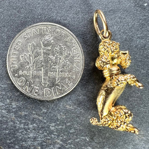 18K Yellow Gold Poodle Dog Charm Pendant