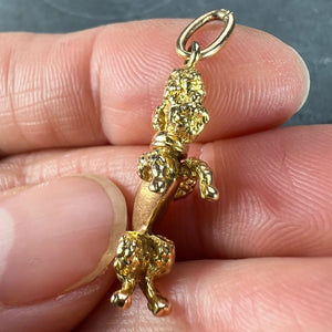 18K Yellow Gold Poodle Dog Charm Pendant