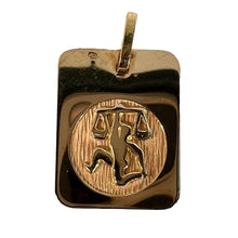 Load image into Gallery viewer, French Libra Starsign Zodiac 18K Yellow Gold Charm Medal Pendant
