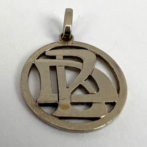 18K White Gold DB or BD Monogram Initials Charm Pendant
