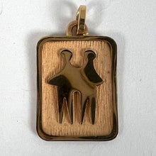 Load image into Gallery viewer, French Gemini Starsign Zodiac 18K Yellow Gold Charm Medal Pendant
