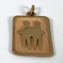 Load image into Gallery viewer, French Gemini Starsign Zodiac 18K Yellow Gold Charm Medal Pendant
