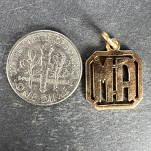 Load image into Gallery viewer, 18K Yellow Gold MA or AM Monogram Initials Charm Pendant
