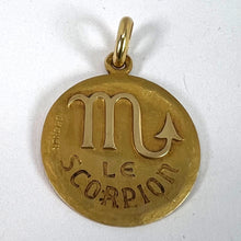 Load image into Gallery viewer, Becker French Zodiac Scorpio Starsign 18K Yellow Gold Charm Pendant
