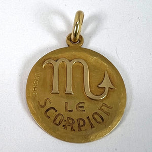 Becker French Zodiac Scorpio Starsign 18K Yellow Gold Charm Pendant