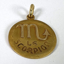 Load image into Gallery viewer, Becker French Zodiac Scorpio Starsign 18K Yellow Gold Charm Pendant
