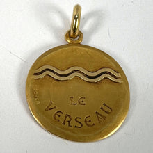 Load image into Gallery viewer, Becker French Zodiac Aquarius Starsign 18K Yellow Gold Charm Pendant
