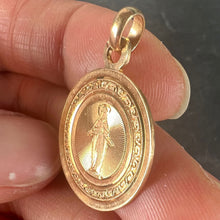 Load image into Gallery viewer, Antique French Engraved Virgin Mary 18K Rose Gold Religious Medal Pendant
