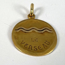 Load image into Gallery viewer, Becker French Zodiac Aquarius Starsign 18K Yellow Gold Charm Pendant
