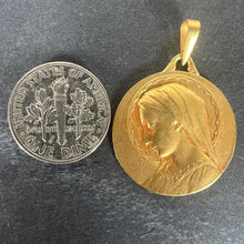 Load image into Gallery viewer, French Dropsy Virgin Mary 18K Yellow Gold Religious Medal Pendant
