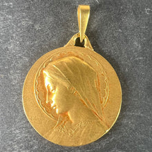 Load image into Gallery viewer, French Dropsy Virgin Mary 18K Yellow Gold Religious Medal Pendant
